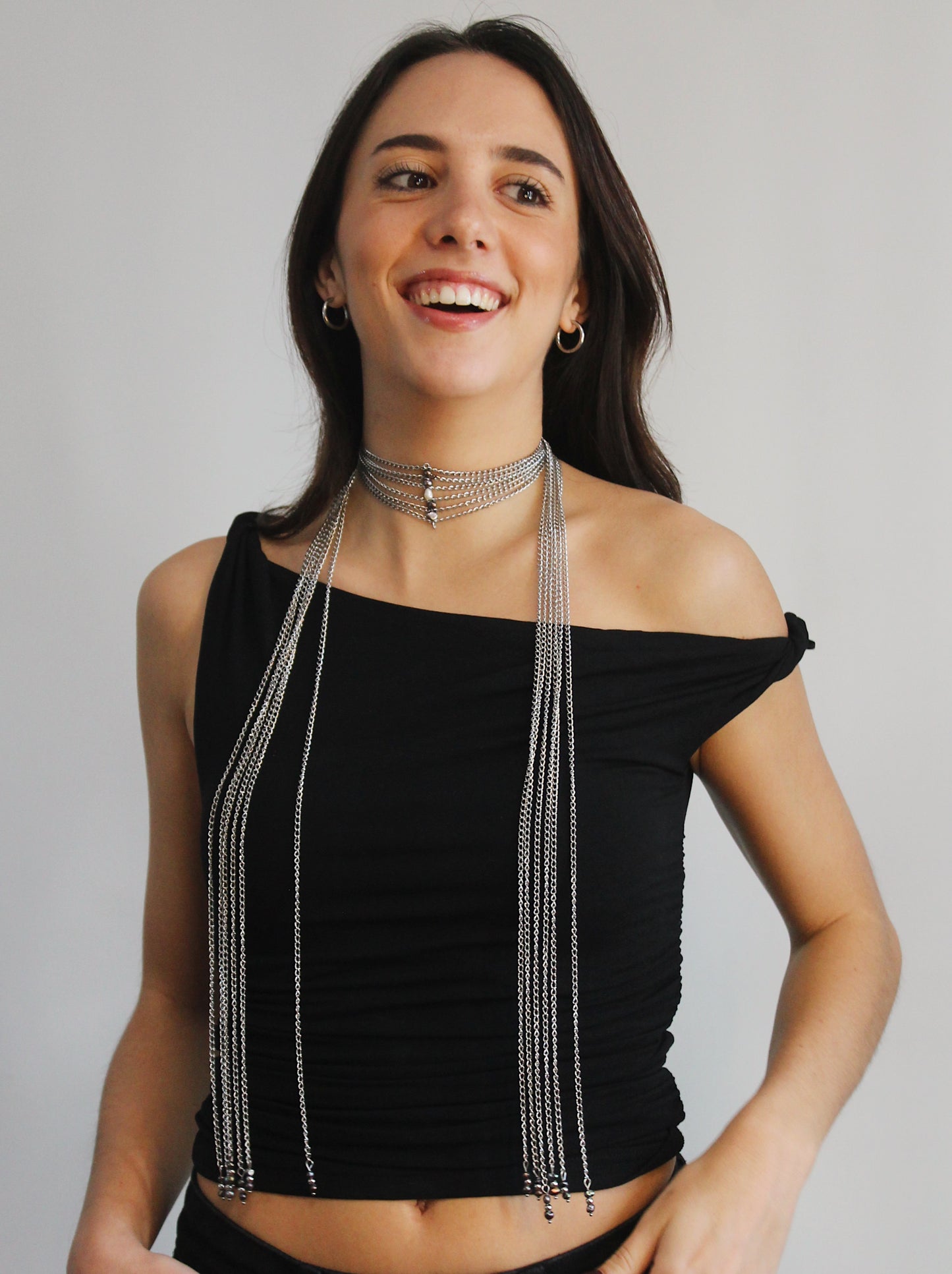 Choker Scarf Paulette plateado