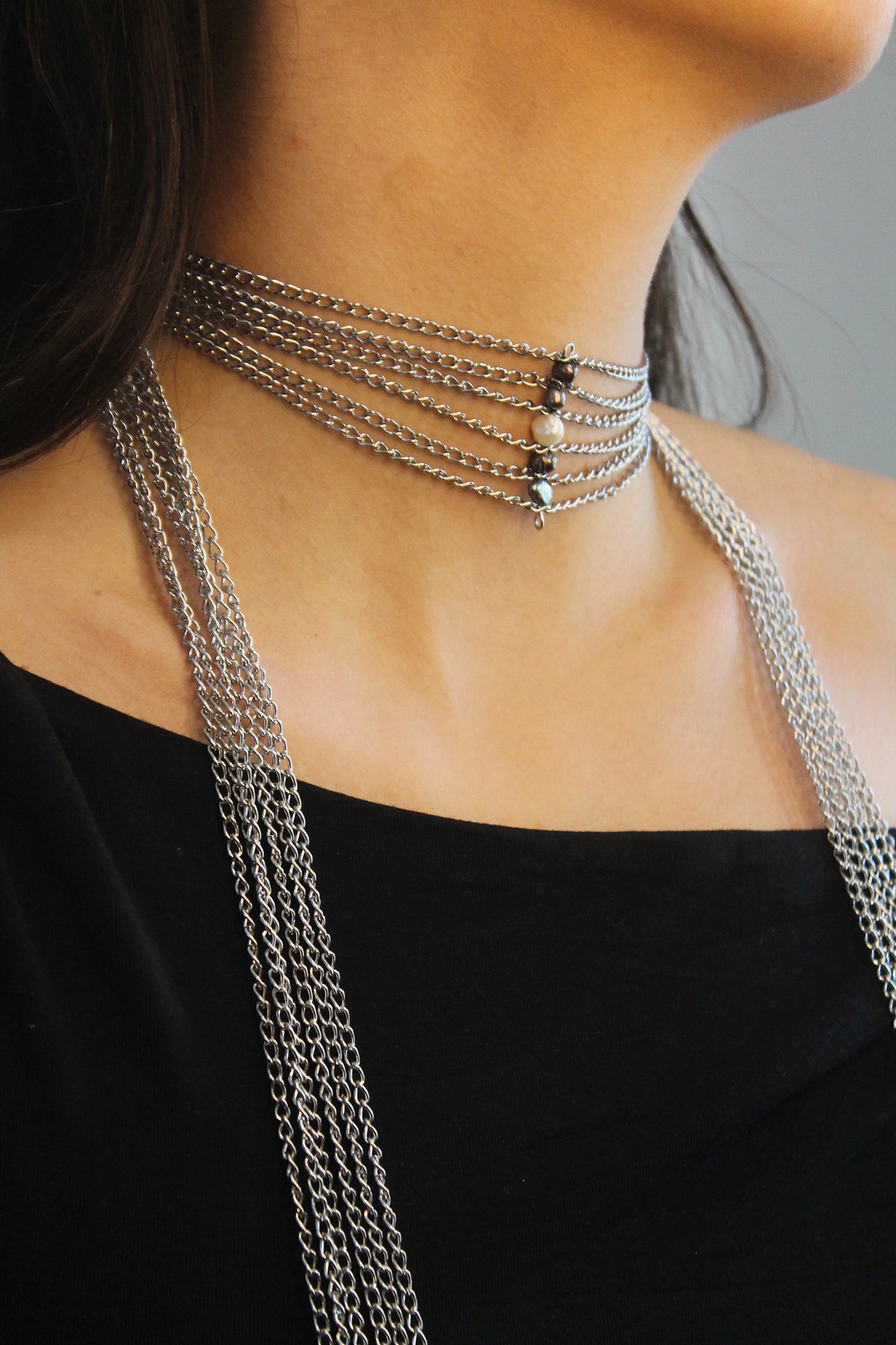 Choker Scarf Paulette plateado