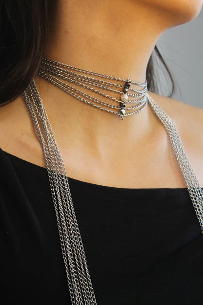 Choker Scarf Paulette plateado